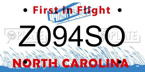 Z094SO North Carolina License Plate