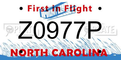 Z0977P North Carolina License Plate