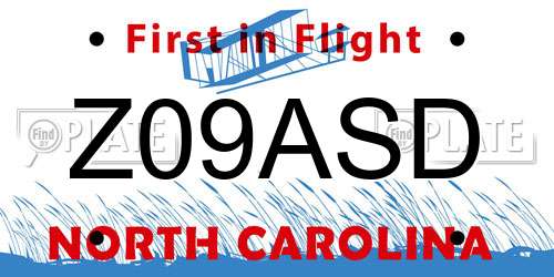 Z09ASD North Carolina License Plate
