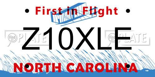 Z10XLE North Carolina License Plate