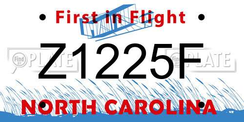 Z1225F North Carolina License Plate