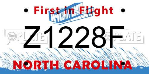 Z1228F North Carolina License Plate