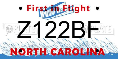 Z122BF North Carolina License Plate