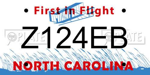 Z124EB North Carolina License Plate
