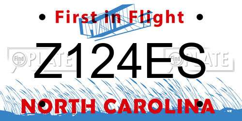 Z124ES North Carolina License Plate