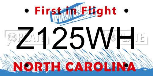 Z125WH North Carolina License Plate