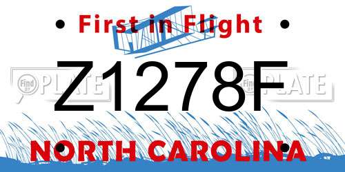 Z1278F North Carolina License Plate