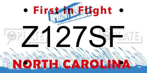 Z127SF North Carolina License Plate