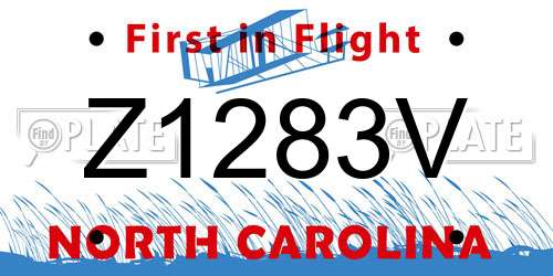 Z1283V North Carolina License Plate
