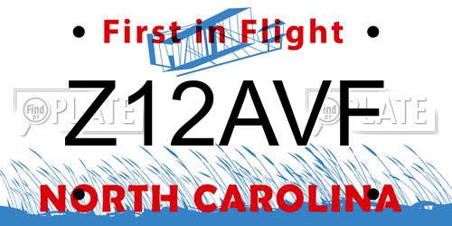 Z12AVF North Carolina License Plate