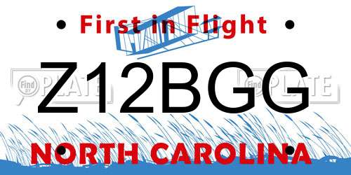 Z12BGG North Carolina License Plate