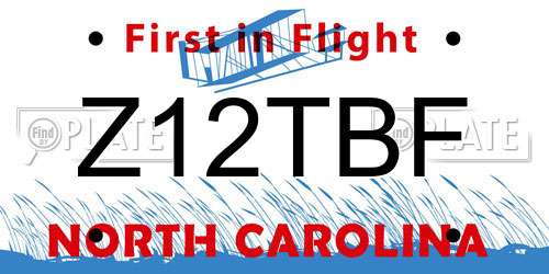 Z12TBF North Carolina License Plate