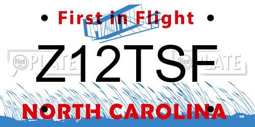 Z12TSF North Carolina License Plate