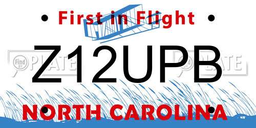 Z12UPB North Carolina License Plate