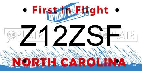 Z12ZSF North Carolina License Plate