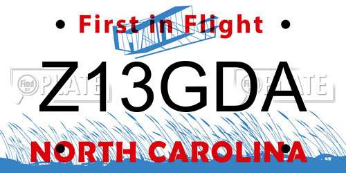 Z13GDA North Carolina License Plate