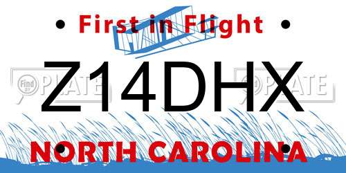 Z14DHX North Carolina License Plate