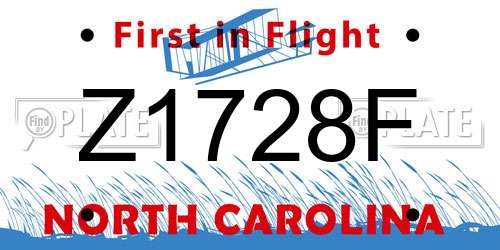 Z1728F North Carolina License Plate