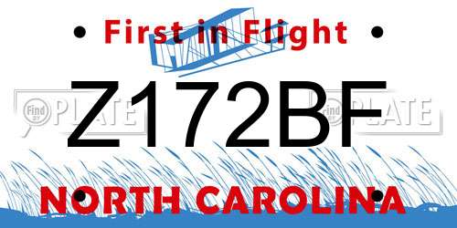 Z172BF North Carolina License Plate