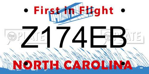 Z174EB North Carolina License Plate