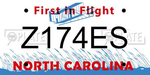 Z174ES North Carolina License Plate