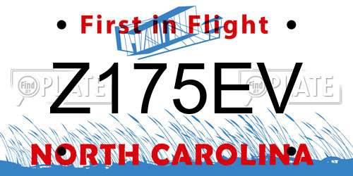 Z175EV North Carolina License Plate