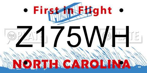 Z175WH North Carolina License Plate
