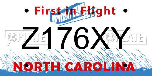 Z176XY North Carolina License Plate