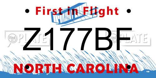 Z177BF North Carolina License Plate