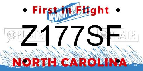 Z177SF North Carolina License Plate