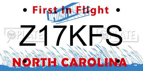 Z17KFS North Carolina License Plate