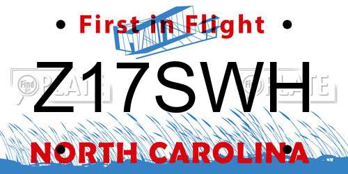 Z17SWH North Carolina License Plate