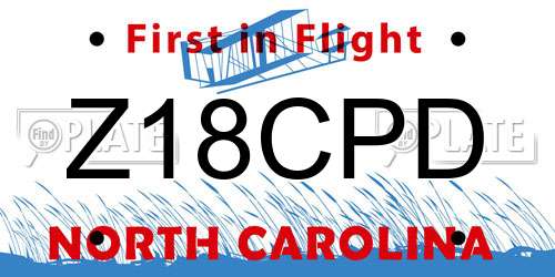 Z18CPD North Carolina License Plate