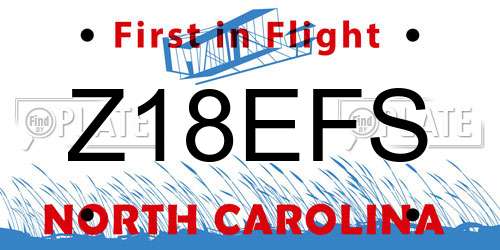 Z18EFS North Carolina License Plate