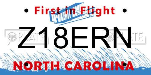 Z18ERN North Carolina License Plate