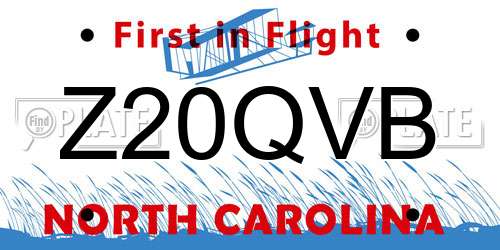 Z20QVB North Carolina License Plate