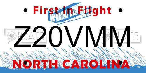Z20VMM North Carolina License Plate