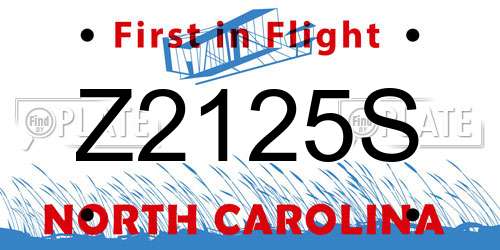 Z2125S North Carolina License Plate