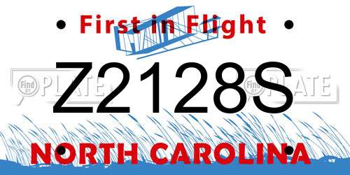 Z2128S North Carolina License Plate