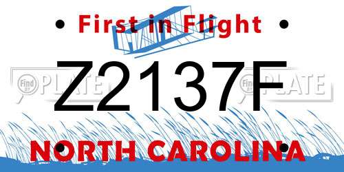 Z2137F North Carolina License Plate