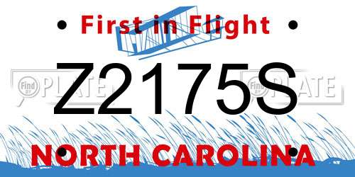 Z2175S North Carolina License Plate