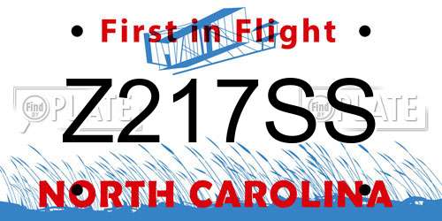 Z217SS North Carolina License Plate