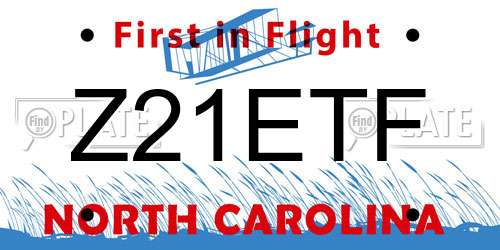 Z21ETF North Carolina License Plate