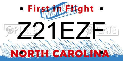 Z21EZF North Carolina License Plate
