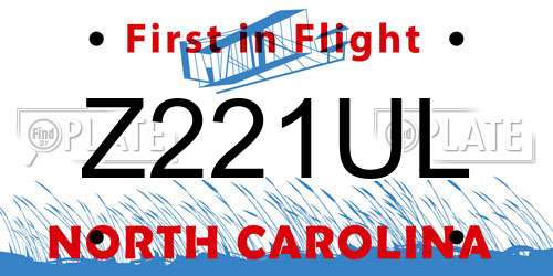 Z221UL North Carolina License Plate
