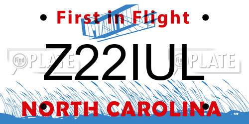 Z22IUL North Carolina License Plate