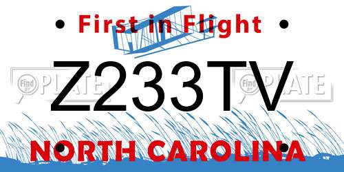 Z233TV North Carolina License Plate