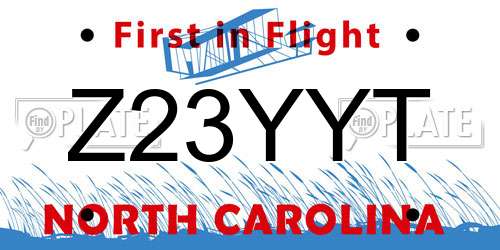 Z23YYT North Carolina License Plate
