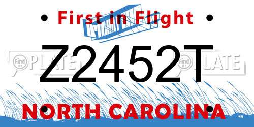 Z2452T North Carolina License Plate