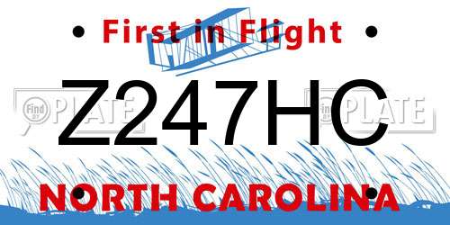 Z247HC North Carolina License Plate